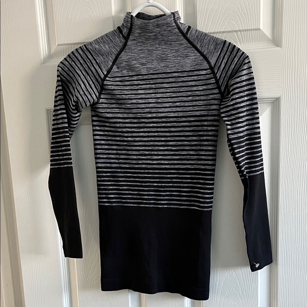 Striped Gray and Black Kids Long Sleeve Tee/dress